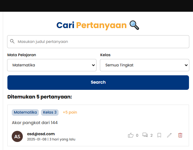 halaman cari pertanyaan